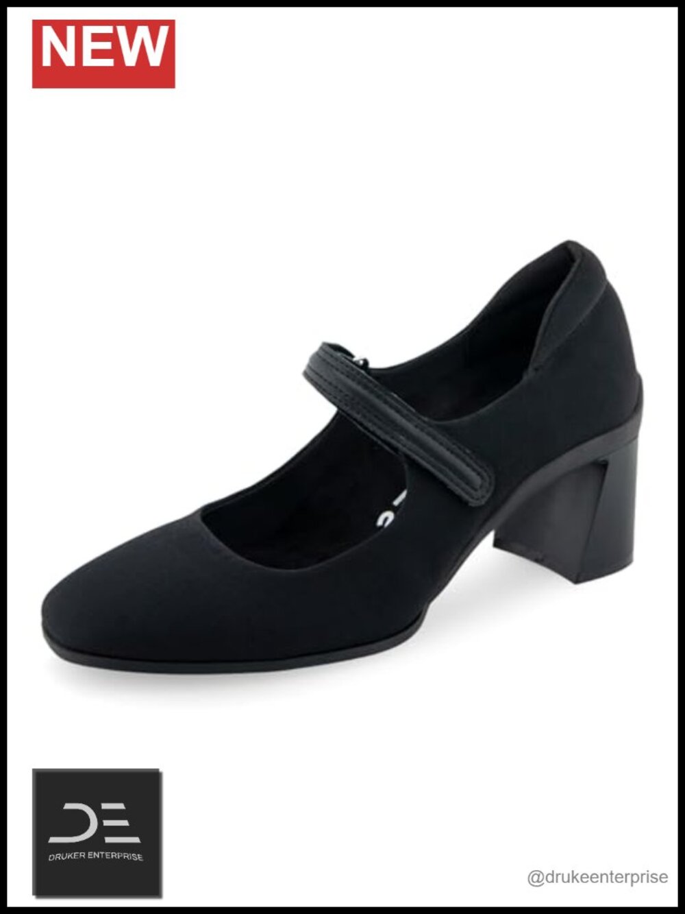 Women's Mary Jane Pumps - Sculpted Block Heel Hook & Loop Closure Ortholite
